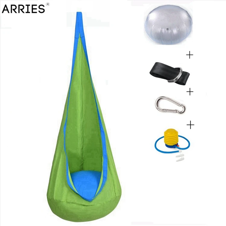 green no wall mount ARRIES, детский кокон, гамак, садовая мебель, качающийся стул, для помещений и улицы, подвесное сиденье, детское качающееся сиденье, патио, переносное - Цвет: green no wall mount