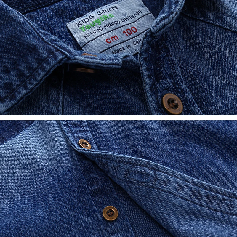 Футболки для маленьких мальчиков британских Детские джинсы с длинными рукавами