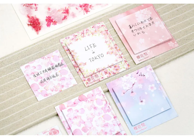 Вишня Сакура креативный цветок Блокнот N Times Sticky Notes Escolar Papelaria школьные принадлежности наклейка-закладка
