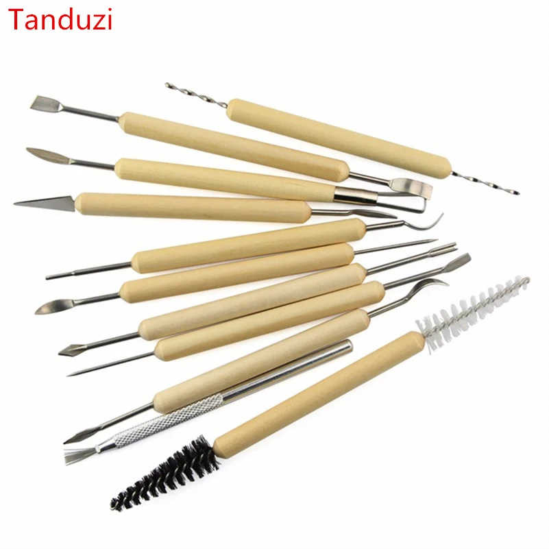 Ручка из нержавеющей стали и полимерной глины 11 шт./компл.|polymer clay tools|clay toolspolymer tool |