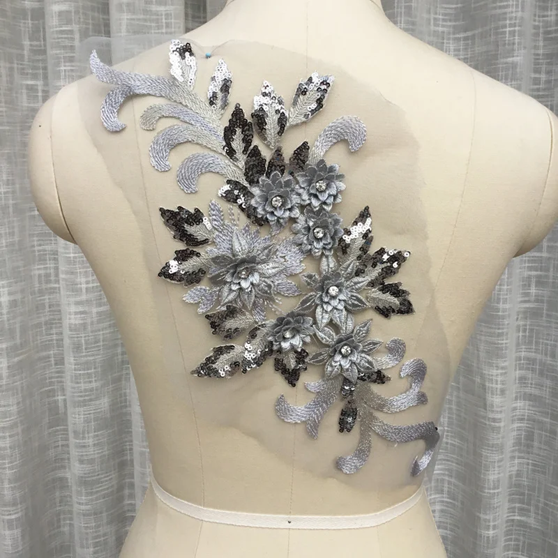 1 шт. блестки бусины Кружевная аппликация вышитые стразы украшения для костюма