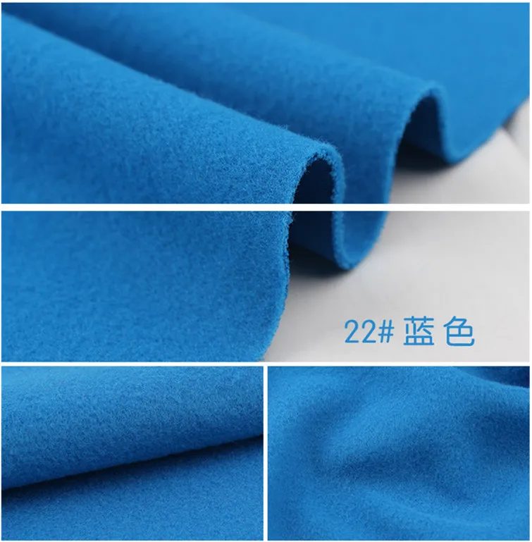 

22# blue 1 meter one side brushed Imitation woolen garment fabric for DIY colthes overcoat skirt suit dress material