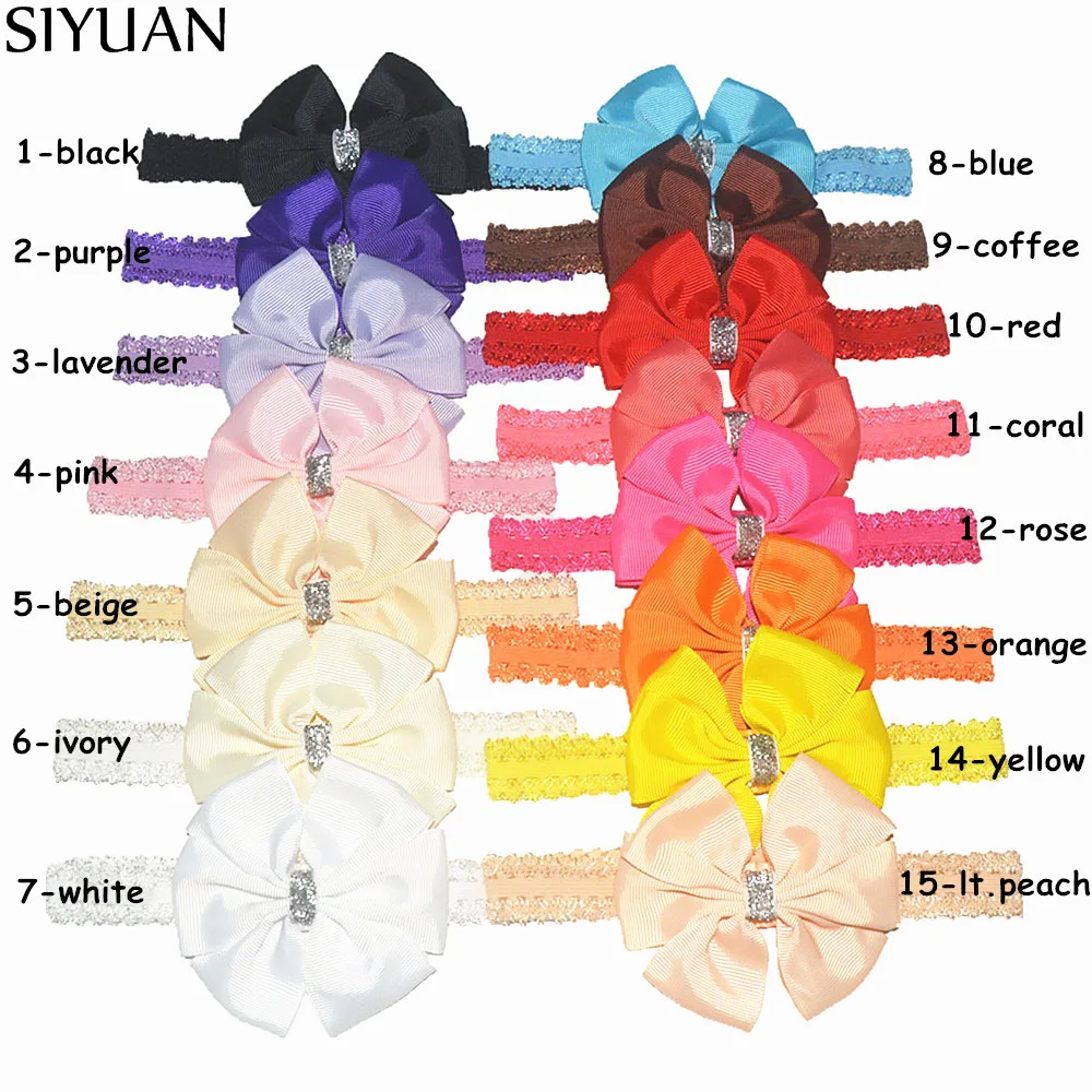 3 шт./лот эластичная повязка на голову ручной работы с корсажной лентой банты