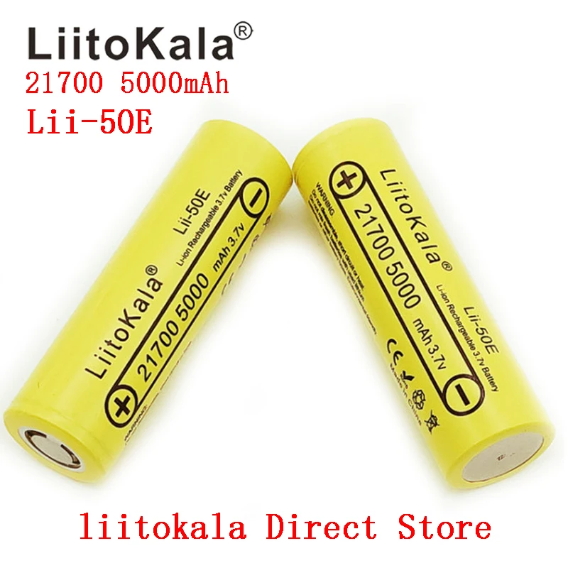 Перезаряжаемая батарея LiitoKala 3 7 в 21700 5000 мАч аккумуляторы высокой мощности