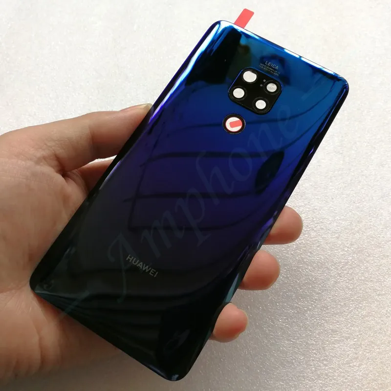 Новая задняя крышка из закаленного стекла для huawei mate 20, запасные части, задняя крышка для батареи, корпус+ рамка для камеры+ крышка для вспышки