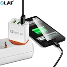 OLAF USB быстрая зарядка 3,0 5V 3A для Iphone XS MAX XR X 7 8 PLUS EU US Быстрая зарядка для Samsung s8 s9