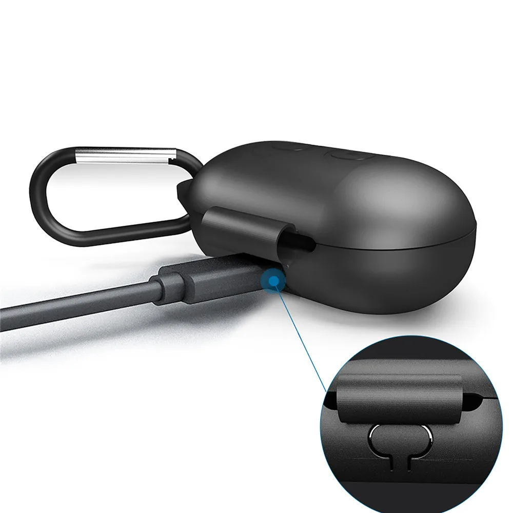 Защитный чехол для samsung Galaxy Buds спортивные аксессуары для наушников силиконовый Флип-открытый противоударный чехол с карабином