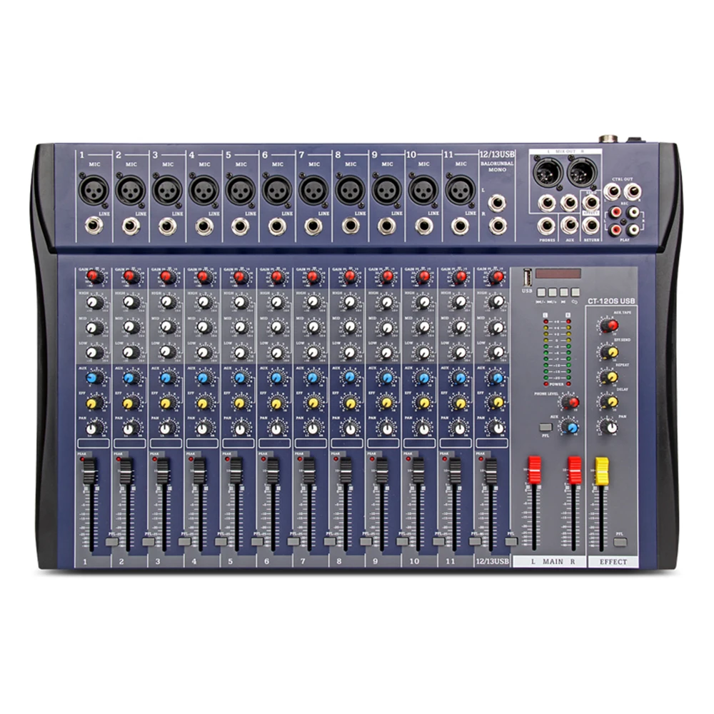 Xtuga CT120S USB 12 канальный микрофон линия аудио микшер микшерная консоль XLR вход 3