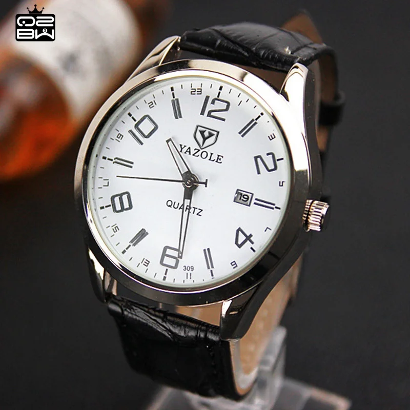 Для мужчин 2017 лучшие продажи человек кожаный ремешок календарь дата кварцевый