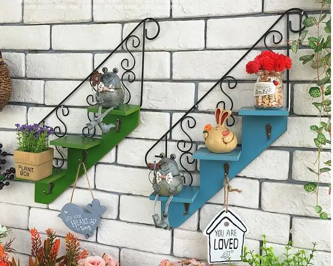 

Free shipping,High-46cm,American rural countryside creative new shape stairs cafe wall decorative wall flower clothing store