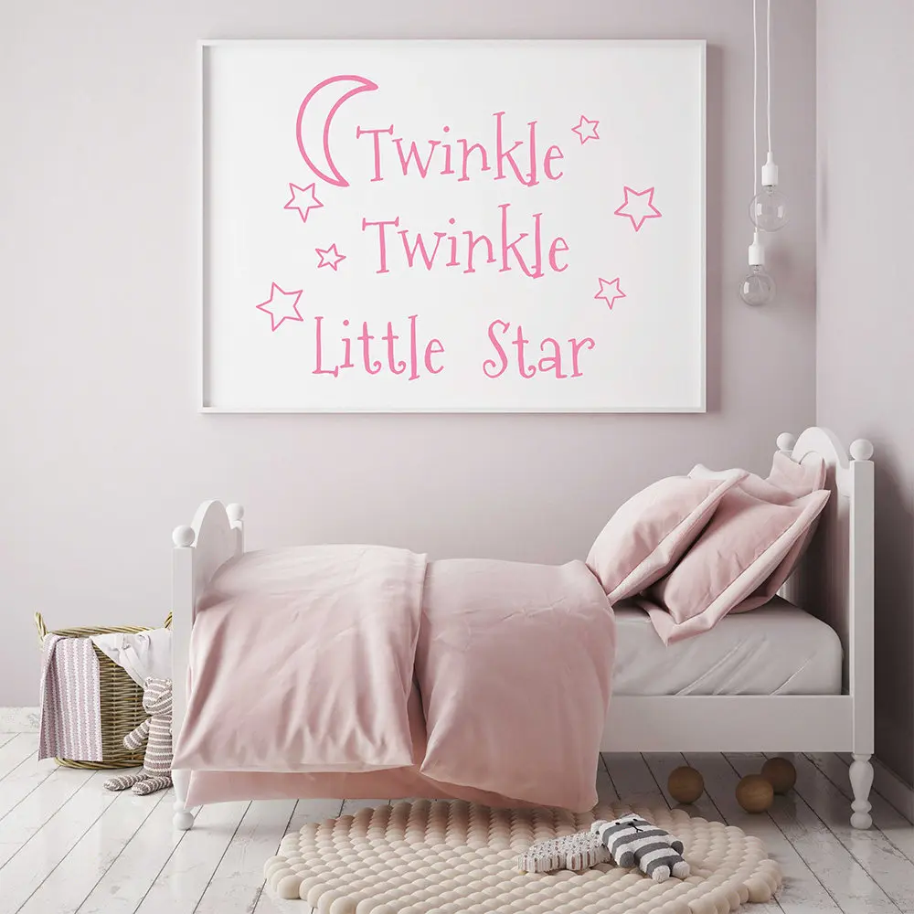 

Twinkle Twinkle Little Star Decals Stars Nursery Decor Baby Room Vinyl Wall Stickers Bedroom Star Kids Room Wall Art Decal