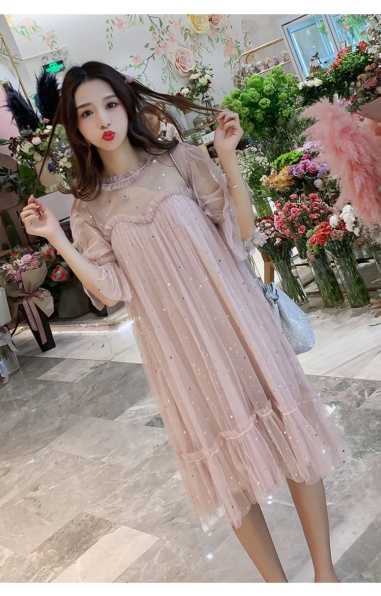 Платье oln, корейское платье Vestidos, Новое поступление,, новое летнее платье для беременных, Сетчатое платье феи, супер-Йо, домашнее украшение, цельнокроеное платье