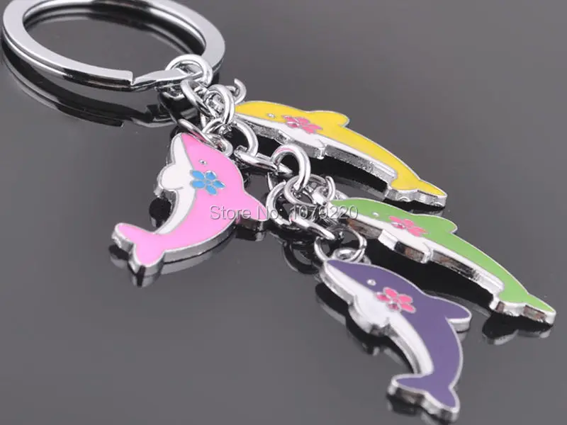 HJ CC дельфин модель сплава брелок креативный полированный хром модные ювелирные