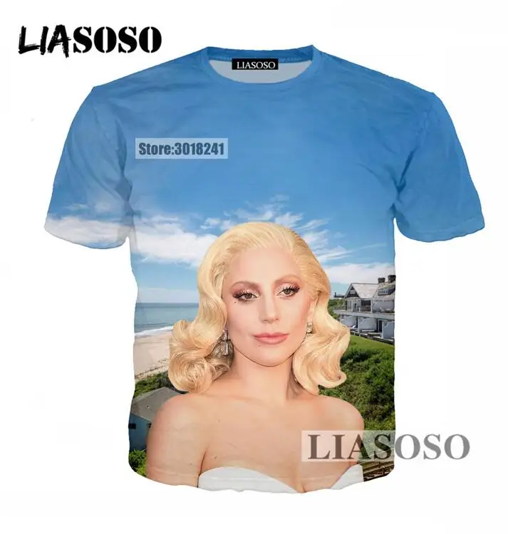 LIASOSO сексуальная летняя футболка для актрисы женская с 3D принтом топы в стиле