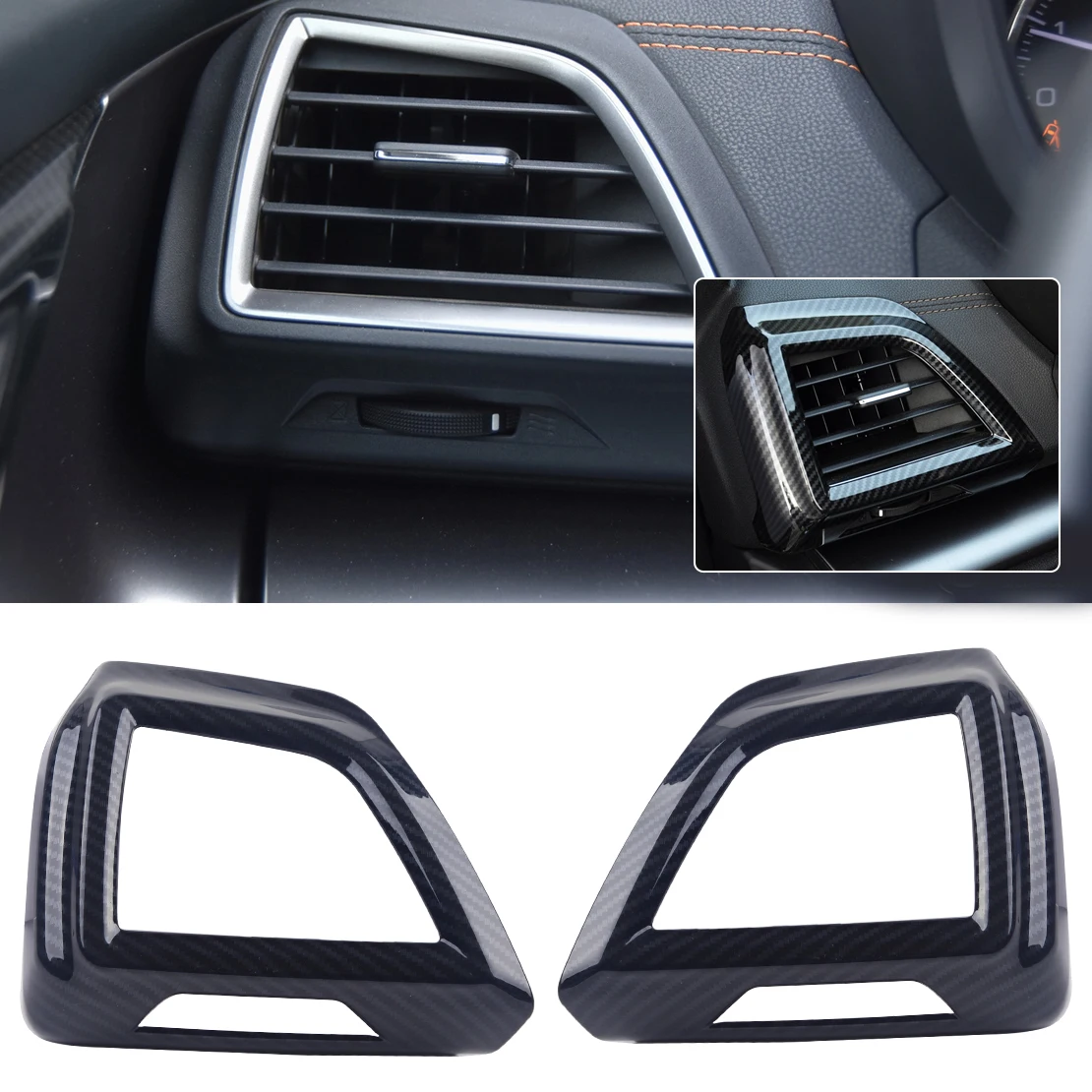 

CITALL High Quality Car Interior ABS Trim Dash Side Air Vent Outlet Overlay Fit for Subaru Crosstrek XV 2018