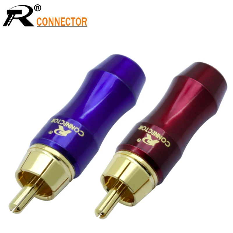Медный разъем RCA 10 шт./лот высококачественный позолоченный Штекерный 24K