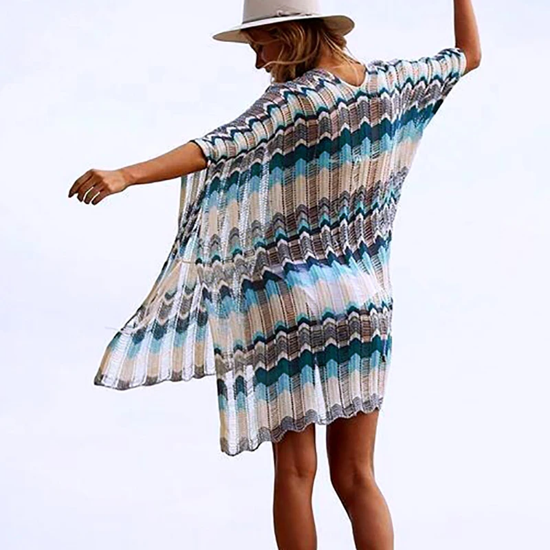 

New Plus size Knitted Bathing suit Cover ups Pareo de Plage Swimsuit cover up Beachwear Vestidos playa 2021 Kaftan Beach Dress