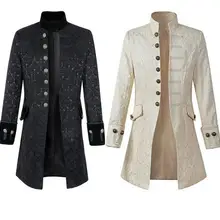 Middle Ages Prince Punk Steampunk Jacket Long Sleeve retro mens uniform Costumes Coat Steampunk Retro Halloween cosplay