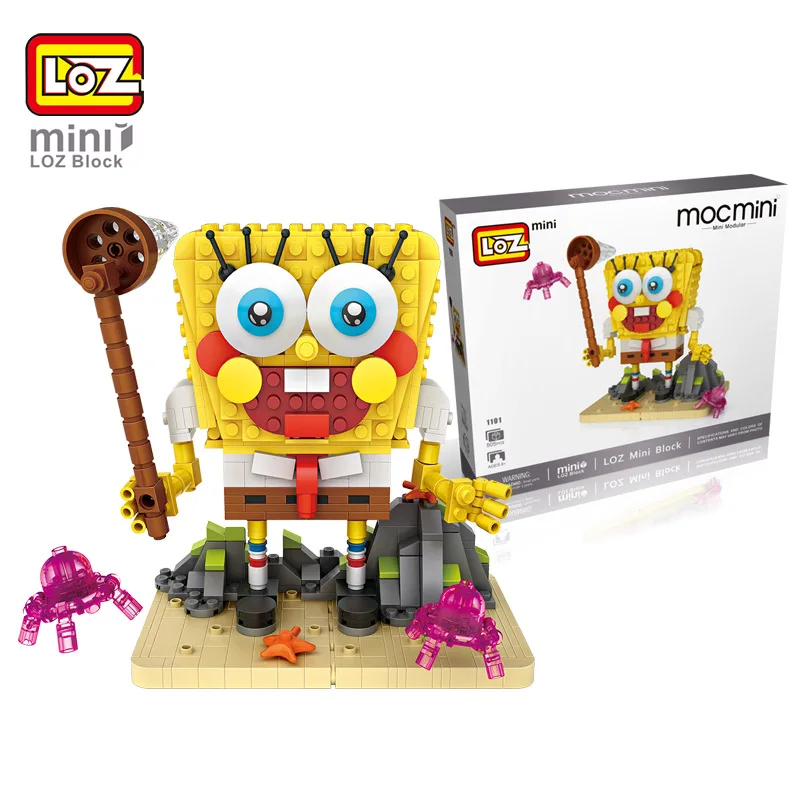 LOZ Губка Боб здания конструктор Сделай Сам Кирпичи фигурки игрушки Дети