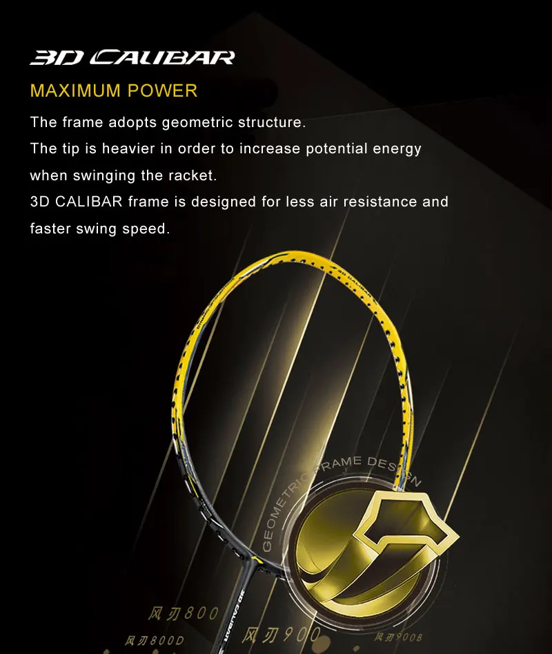 Li-Ning 3D CALIBAR 300/300C ракетка для бадминтона баланс/прочность без струн подкладка Спортивная Одиночная ракетка AYPM404/AYPP014 ZYF308
