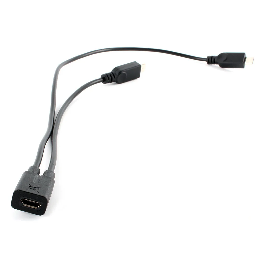 Universal Micro USB 2.0 Splitter Y 1 Female to 2 Male Data Charge Cable Extension Cord | Электроника