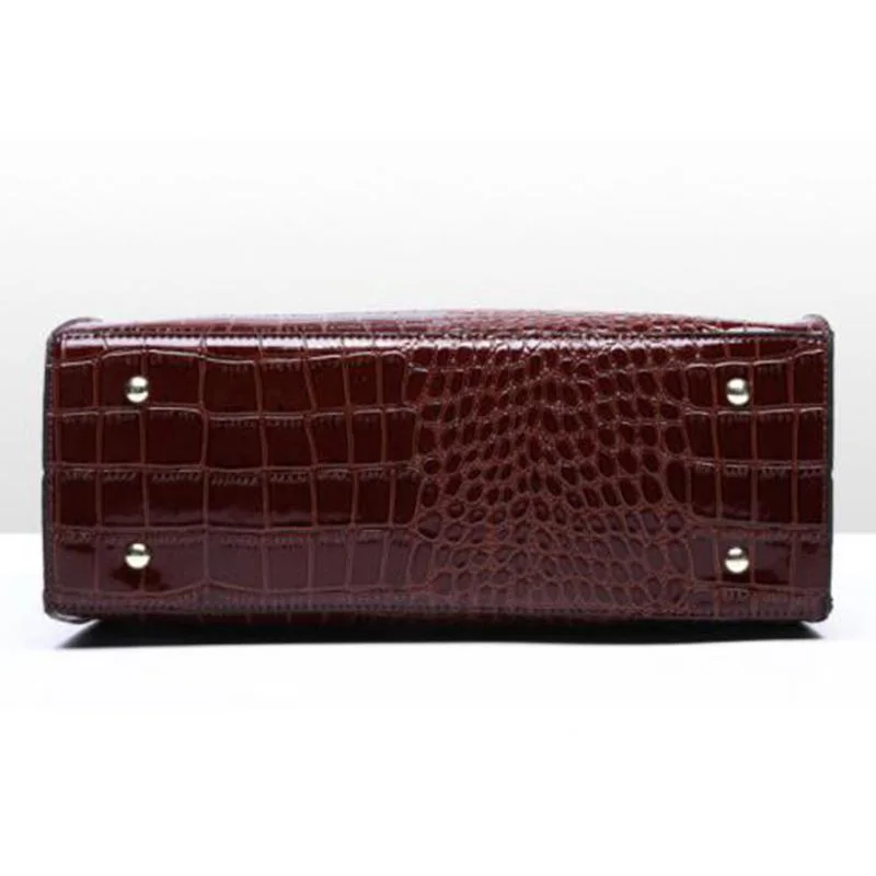 Красная крокодиловая лакированная кожаная сумка-тоут женские сумки роскошные
