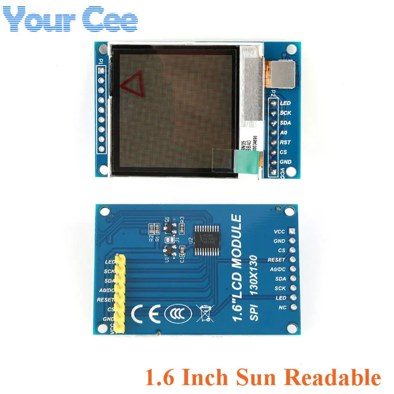 

1.6 Inch SPI Serial LCD TFT Display Screen Module 130*130 SSD1283 Visible Under Sunlight for Arduino 1.6" OLED LED Sun Readable
