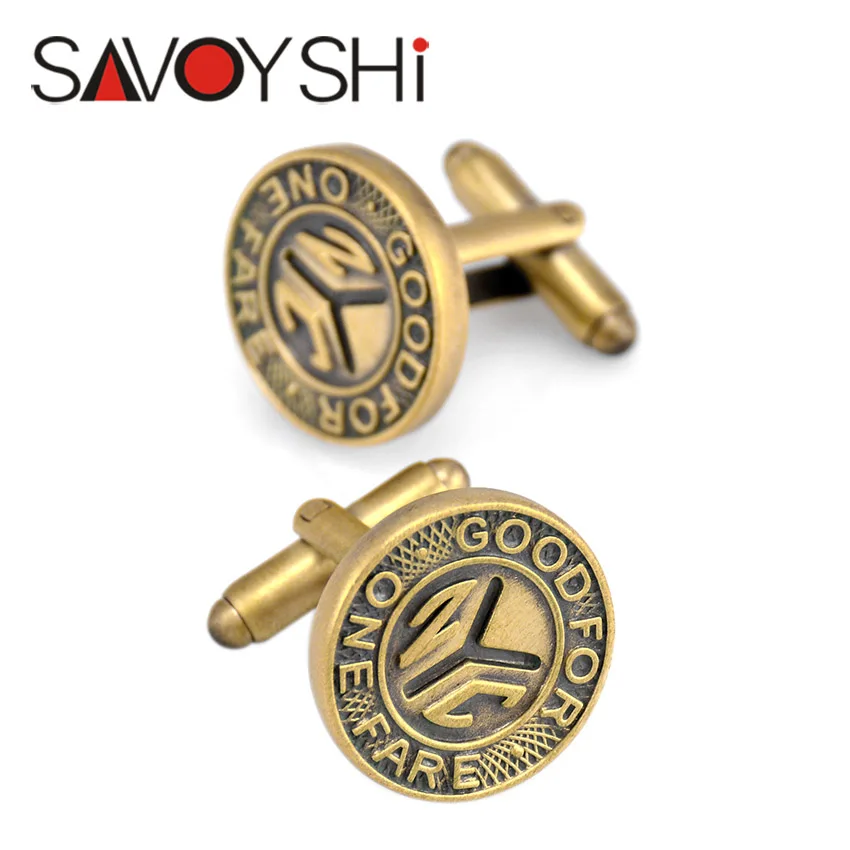 Мужские Круглые бронзовые запонки SAVOYSHI высокого качества брендовые модные