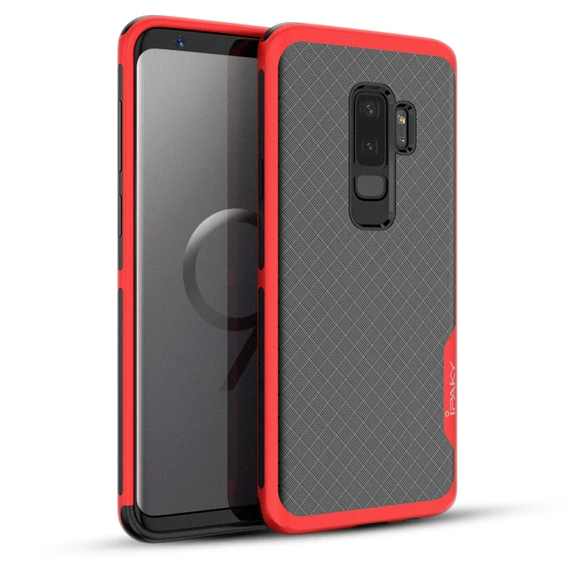Для samsung S9 Чехол iPaky Galaxy S9 Plus Броня гальванический Бампер ТПУ Гибридный противоударный чехол для samsung Galaxy S9 Plus чехол - Цвет: Red