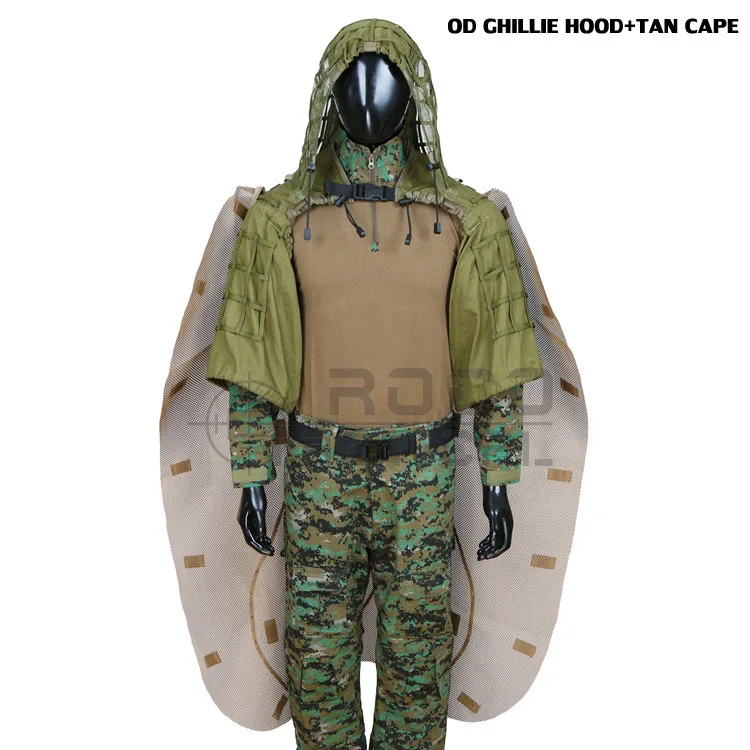 Тактический снайперский Ghillie капюшон со спинкой Ghillie накидка охотничий военный Ghillie Viper капюшон для страйкбола пейнтбола Wargame