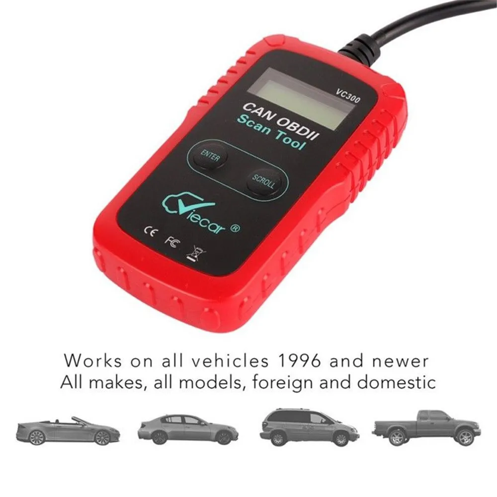Автоматический полный OBD2 считыватель кодов Сканер работает со всеми 1996 и более