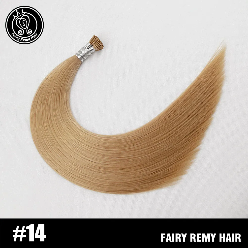 Сказочные волосы remy 1 г/локон 1" 18" 2" 22" Fusion человеческие волосы для наращивания прямые Remy Keratin I Tip Micro Ring человеческие волосы на Capsuel - Цвет: #14