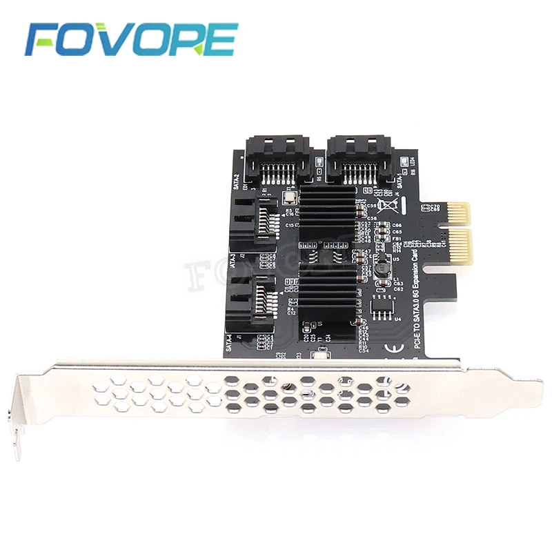4 порта SATA 3,0 Для PCIe Плата расширения PCI express PCI e SATA адаптер PCI-e SATA 3 конвертер с теплоотвода для ПК IPFS