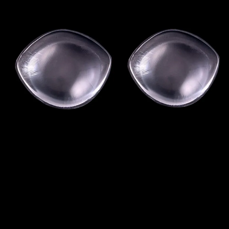Abalone-transparent 1 пара, силиконовый купальник с треугольным лифом, вкладыши для бюстгальтера, пуш-ап усилитель груди, съемный Невидимый женский бюстгальтер-бикини, пуш-ап - Цвет: Abalone-transparent