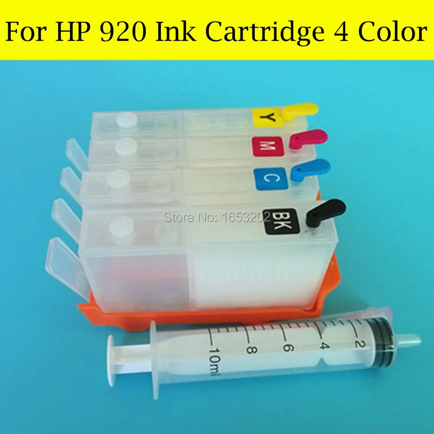 1 компл./лот многоразовый чернильный картридж для HP 920 920XL 6500 7500 6000 7000 с чипом