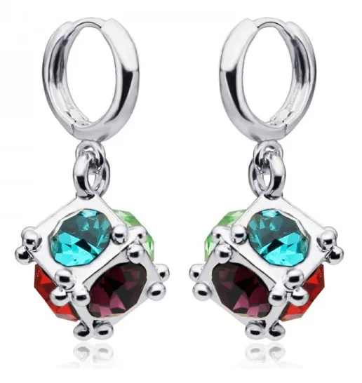 Прекрасный подарок на Новый год серьги с австрийскими кристаллами высокое