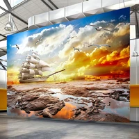 papel de parede personalized customization beautiful sunset nature landscape mural wallpaper for living room bedroom wall papers