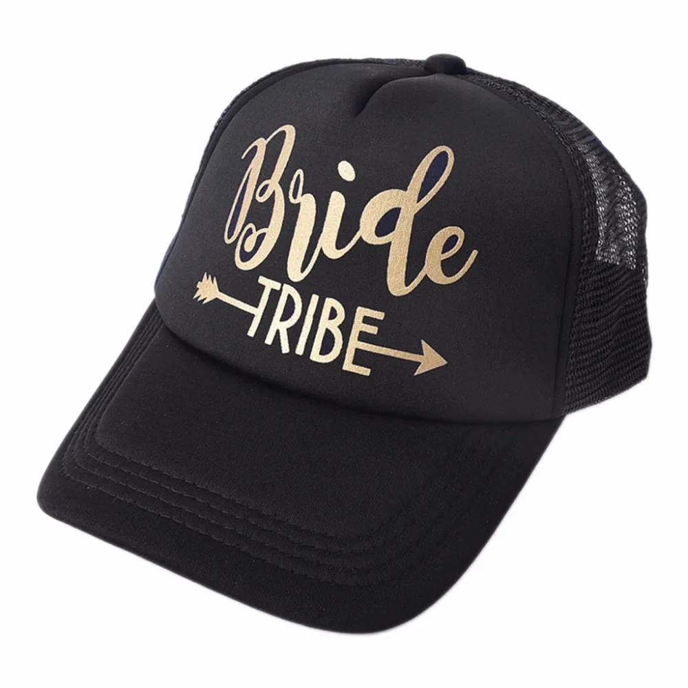 Команда надпись «Bride Tribe» Snapback Кепка-тракер Кепка с сеточкой и золотыми буквами с принтом стрелы, Свадебная вечеринка Бейсбол Кепки клуб подарок