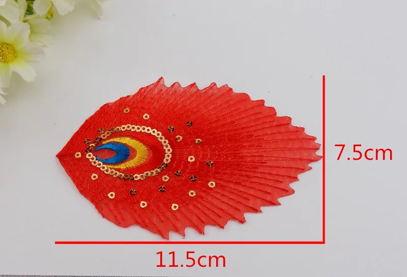 Сделай Сам высокое качество ткань перо павлина аппликация одежда вышивка патч