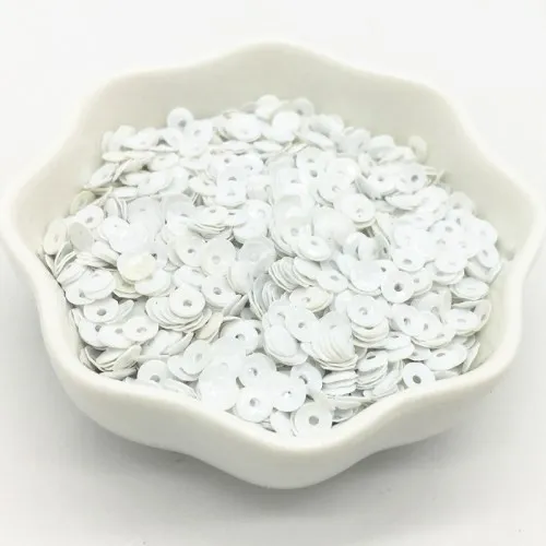 4mm Cup white Пайетки 3-30 мм белые блестки плоские круглые чашки цветок ПВХ свободные блестки DIY пошивное ремесло женские аксессуары для одежды 20 г - Цвет: 4mm Cup white