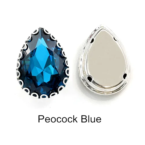 Peacock blue 20 шт. 26 цветов кружево коготь пришить стразы кристалл AB стекло Каплевидная форма швейные камни для Сделай Сам одежда Стразы B1179 - Цвет: Peacock blue