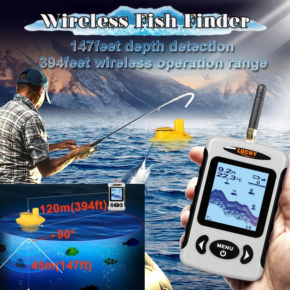 Lucky sonar рыболокатор finderfish ffw718 эхо эхолоты сенсор findfish для льда водонепроницаемый рыболовный более глубокий эхолот рыболокатор приманка