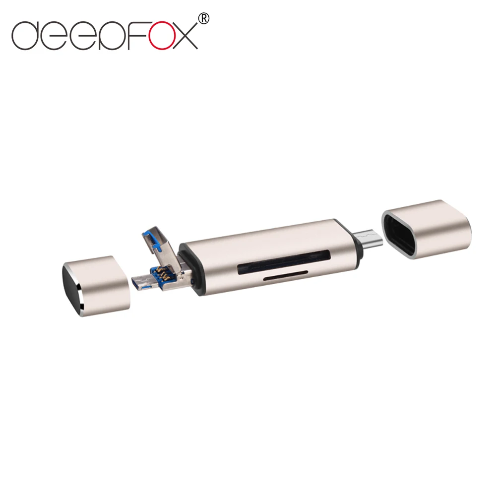 Картридер Deepfox портативный 3-в-1 с разъемом USB Type-C Micro 3 0 TF SD OTG | Компьютеры и офис