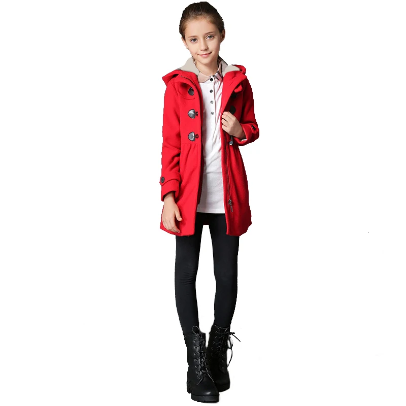 Зимнее пальто для девочек BAYALI детская Длинная шерстяная куртка брендовая