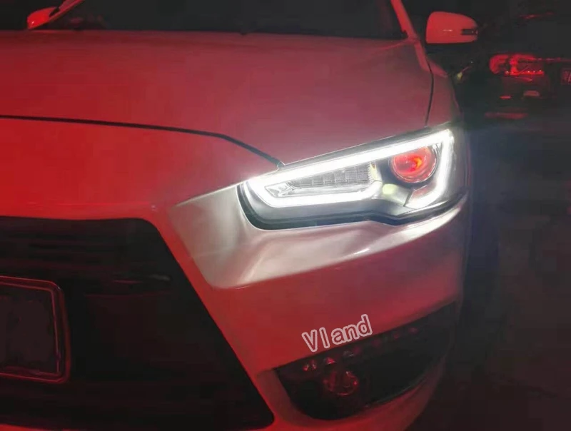 Тюнинг автомобилей фары для Mitsubishi Lancer EX 2008- светодиодные фары DRL ходовые огни биксеноновые фары противотуманные ангельские глазки