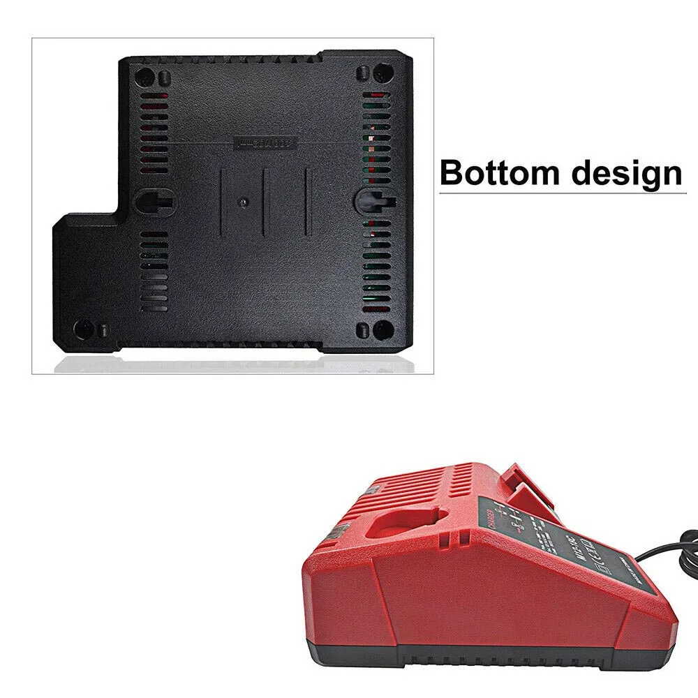 Powstro 12-18 в умное зарядное устройство для Milwaukee M12-18FC 12-18 в литий-ионная мульти напряжение быстрое зарядное устройство Великобритания вилка ABS черная зарядка