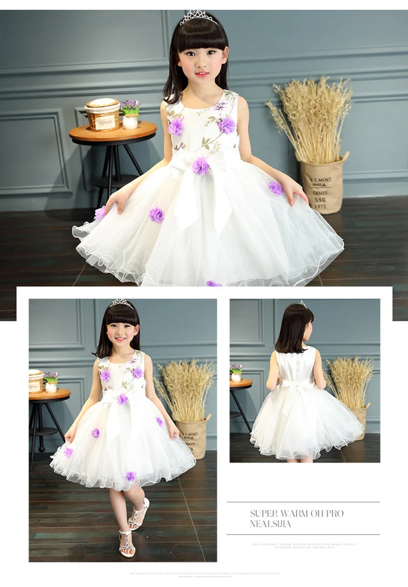 Kids Flower Girls Wedding Dress For Girl Party Dresses Lace Princess Summer Teenage Children Princess Dress 8 10 12 14 Years