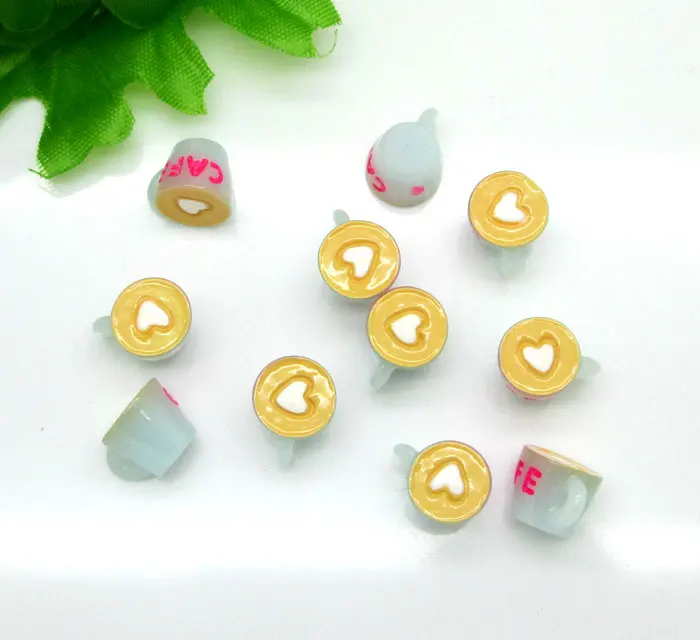 

20Pcs White Coffee Cups Bottle Resin Decoration Crafts Flatback Cabochon Scrapbook DIY Embellishments Accessories Buttons