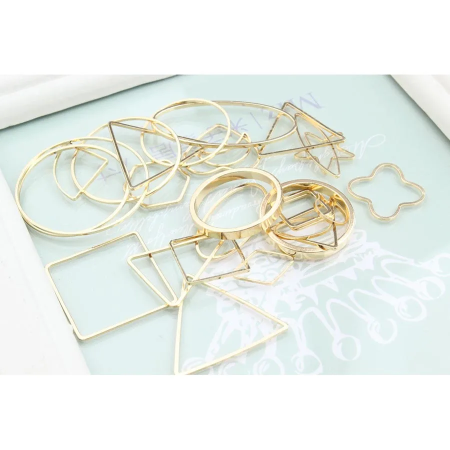 5 шт. круг цвет золотой треугольник квадратное сердце звездочка ожерелье браслет