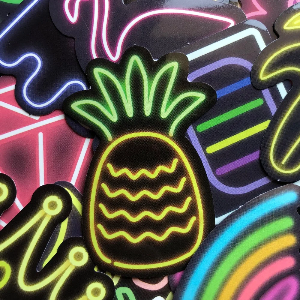 21Pcs/lot Colorful LED Style Funny Stickers For Kids Toy Car Laptop Suitcase Computer Bicycle Phone Skateboard Pad Decal Sticker | Игрушки и